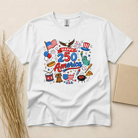 Happy 250 America Usa Independence Day Patriotic Celebration Design