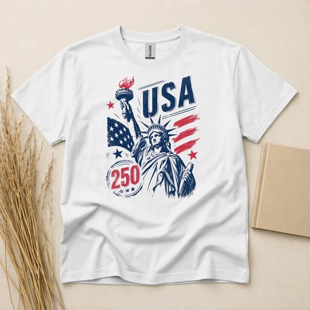 Usa 250th Anniversary Statue Of Liberty Patriotic T-Shirt – America 250 Celebration Design