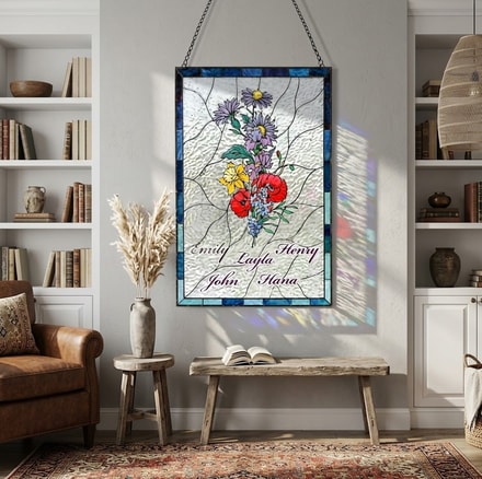 Personalized Family Birth Flower Suncatcher Gift