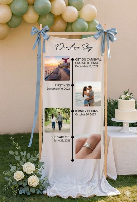 Personalized Our Love Story Wedding Timeline Sign