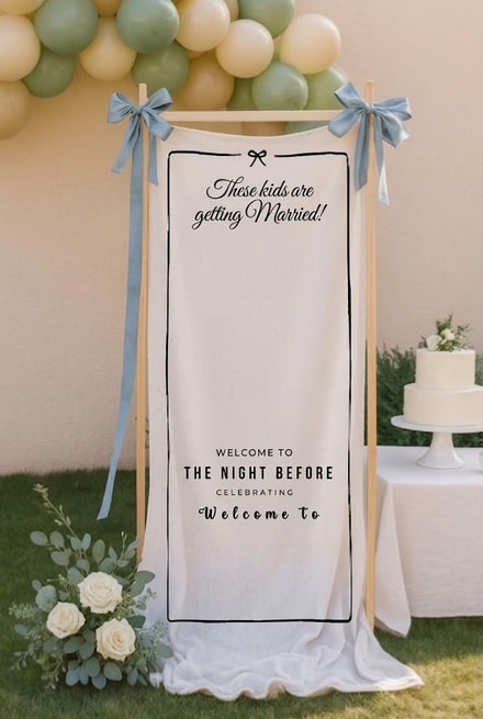 Personalized Wedding Welcome Hanging Fabric Sign