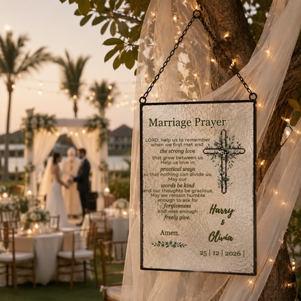 Christian Marriage Prayer Suncatcher Wedding Gift For Newlyweds