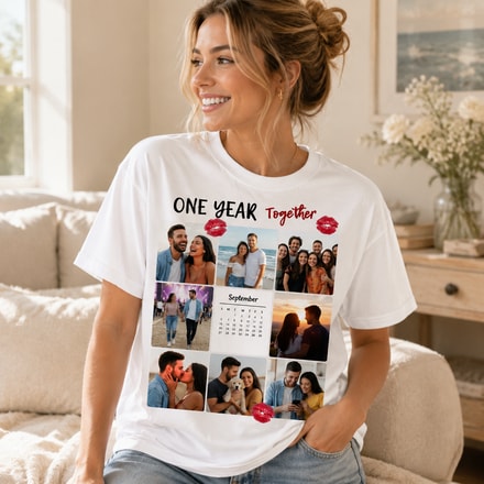 Personalized One Year Together Anniversary T-Shirt