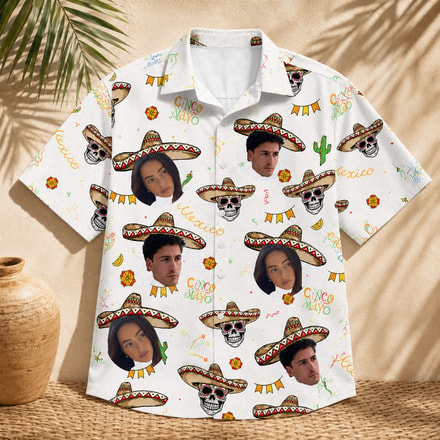 Cinco De Mayo Custom Hawaiian Shirt, Upload Your Face Picture, Personalized Aloha Shirt