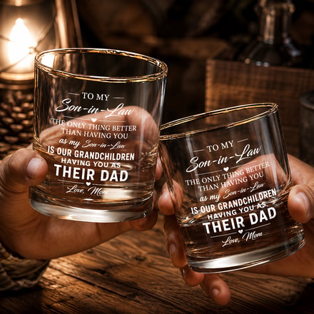To My Son-In-Law Whiskey Glass, Personalized Gift For Son In Law