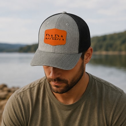 Custom Kids Name Dad Hat For Dadas - Personalized Leather Patch Hat, Dad And Kids Trucker Hat - Father'S Day Gift For Dad, Papa, Grandpa, Daddy, Dada
