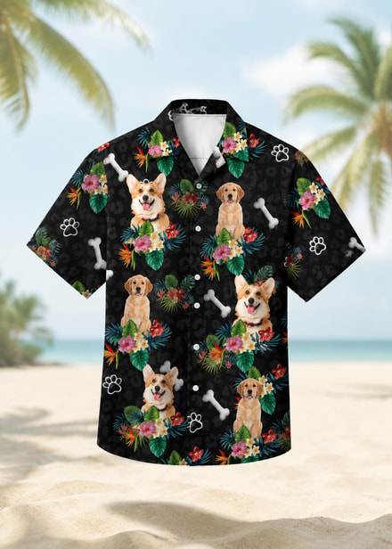 Personalized Pet Lover Hawaiian Shirt Custom Dog Cat Portrait Tropical Shirt