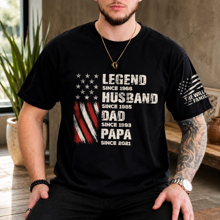 Legend, Husband, Dad And Grandpa Custom Family Name - Personalized Shirt