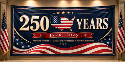 Usa 250 Years 1776–2026 Banner Flag | Happy 250th Birthday Usa | Patriotic 4th Of July Banner