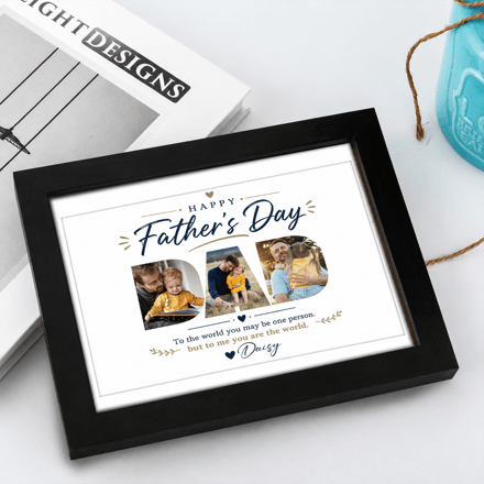 Upload Photo Happy Father'S Day Picture Frame Poster