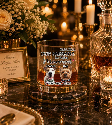 Our Humans Are Getting Married - Personalized Whiskey Glass