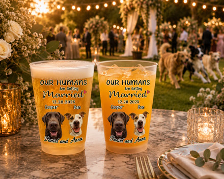 Our Humans Are Getting Married - Personalized Frosted Cup