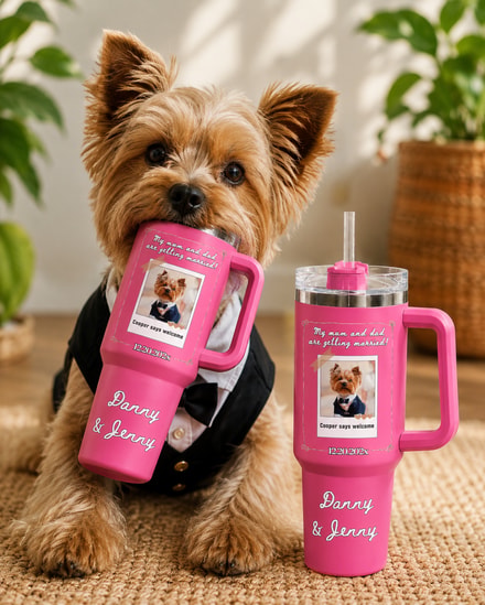 Personalized "My Mum And Dad Are Getting Married!" Pet Wedding 40oz Tumbler With Handle - Custom Dog Mom/Dad Gift