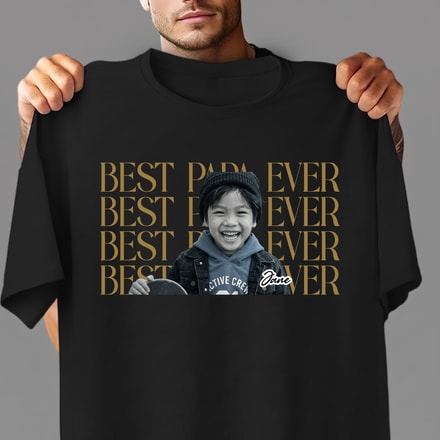 Geckoautumn Personalized Vintage Photo Best Dad Mom Ever Dark Shirt