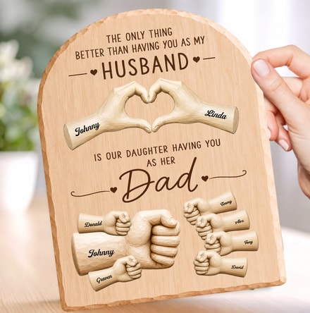 Custom 2-Layered Wooden Plaque - Personalized Father'S Day Birthday Gifts For Dad, Grandpa, Husband - Home Is Better With Dad