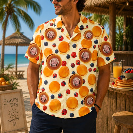 Personalized "Pancake Berry Cream" Aloha Shirt