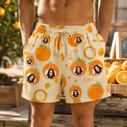 Personalized "Sweet Mikan Orange" Swim Shorts