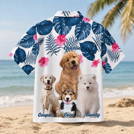 Custom Hawaiian Shirt For Pet Lovers – Add Your Pets And Their Names