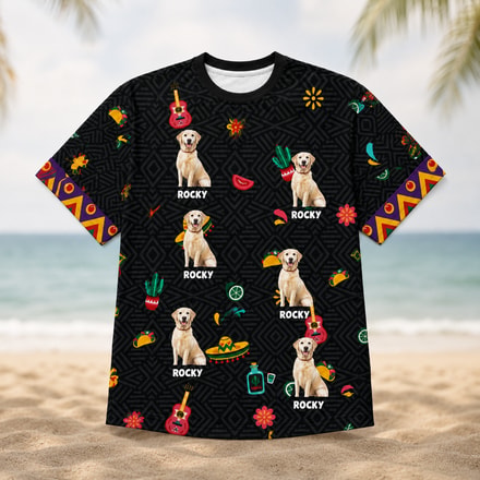 Pet Photo Custom T-Shirt, Personalized Pets Face Tee, Upload Your Pet Picture