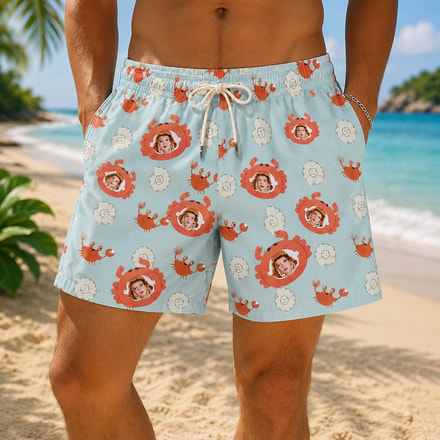 Personalized "Little Crab Blue" Swim Shorts