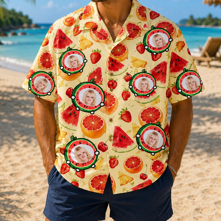 Personalized "Watermelon Splash Yellow" Aloha Shirt
