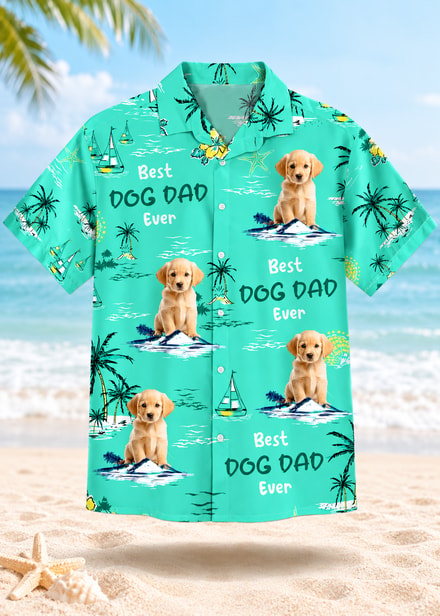 Custom Pet Dad Hawaiian Shirt Personalized Dog And Cat Photo Tropical Shirt