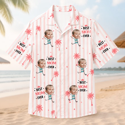 Custom Best Ever Hawaiian Shirt, Personalized Face Photo Shirt, Custom Name Hawaiian Shirt, Choose Number Of Kids