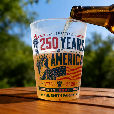 250 Years America Independence, Personalized Frosted Cup, Gift For Family