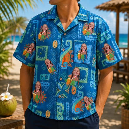 Personalized "Tribal Drummer" Aloha Shirt