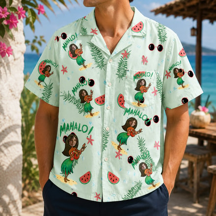 Personalized "Hula Mahalo" Aloha Shirt