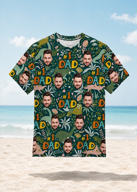 Custom Face Dad T Shirt Personalized Photo #1 Dad Vacation Shirt