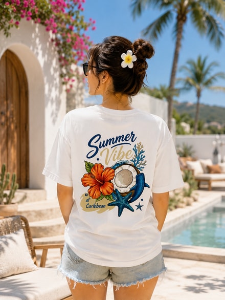 "Summer Vibe" Caribbean Graphic Tee