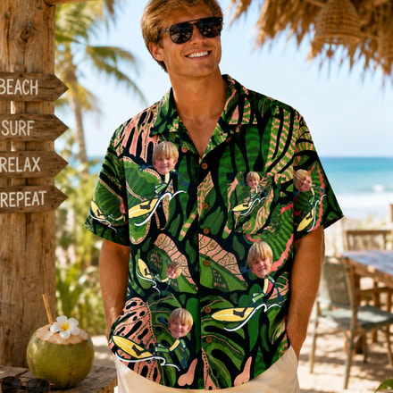 Personalized "Jungle Surfer" Aloha Shirt
