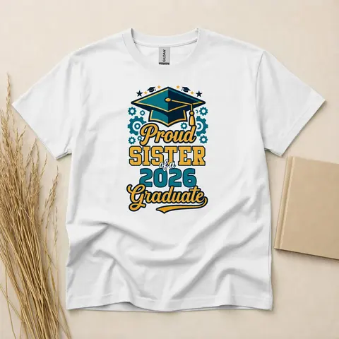 Proud Sister Of A 2026 Graduate T-Shirt – Class Of 2026 Graduation Celebration Tee