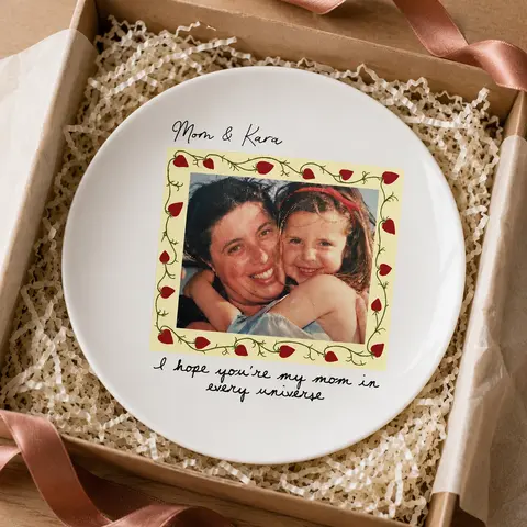 A Love That Lasts Forever - Personalized Mom Photo Jewelry Dish, Custom Picture Trinket Plate, Mother'S Birthday Gift, Jewelry Holder, Keepsake Decorative Plate, Multi-Shape Gift
