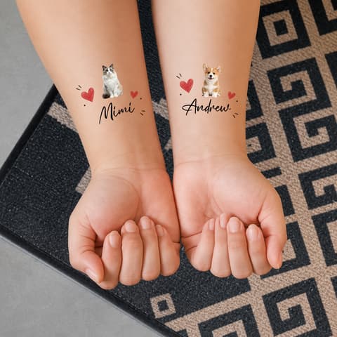 Custom Funny Photo And Name - Personalized Photo Tattoo