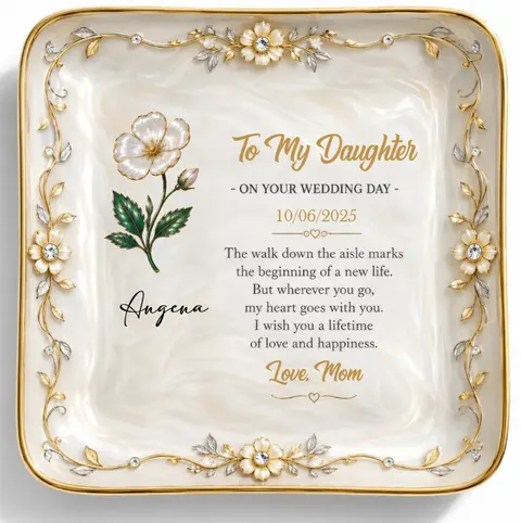 To My Daughter On Your Wedding Day, Ceramic Dish, Gift For Bride