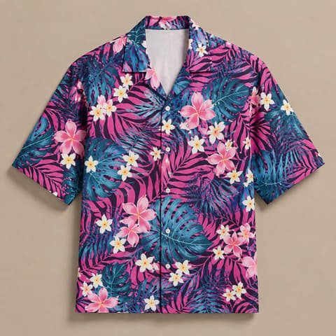 Personalized Custom Photo Hawaiian Shirt Plumeria Floral Tropical Summer Gift