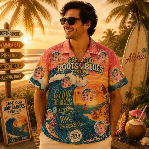 Personalized "Cape Cod Roots & Blues Festival" Aloha Shirt