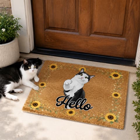 Custom Pet Portrait Funny Doormat Watercolor Art - Personalized Doormat