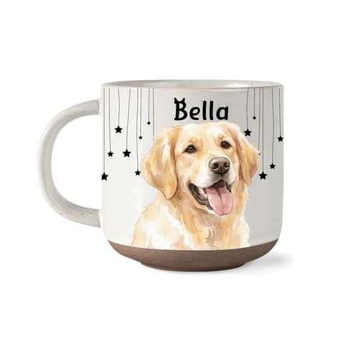 Custom Photo Realistic Watercolor Art Cute Dog Cat - Personalized Pottery Mug