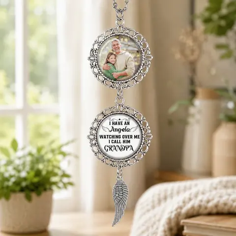 I Have An Angel Watching Over Me - Personalized Photo Car Ornament