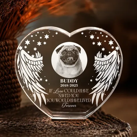Custom Photo If Love Could Have Saved You - Personalized Crystal Heart