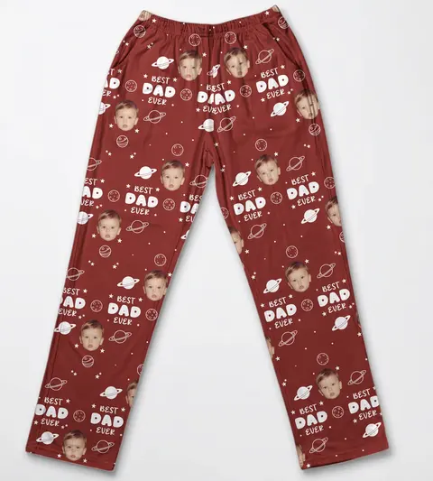 Best Dad Ever Custom Kids Pets - Personalized Photo Lounge Pants