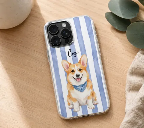 Custom Watercolor Pet Portrait Phone Case – Personalized Pet Photo Gift
