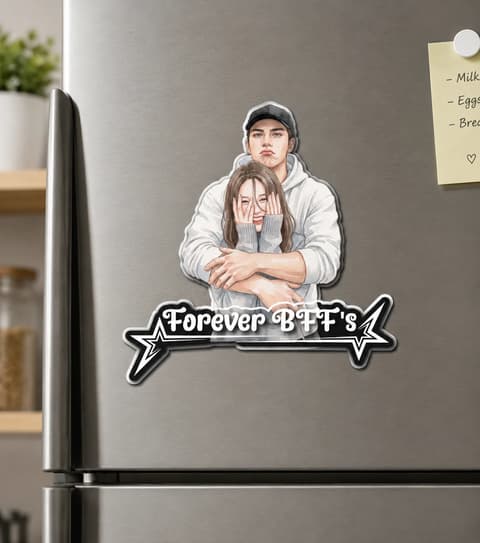 Turn Your Photo Into Art - Besties Forever, Friendship Thank You Gift - Personalized Magnet