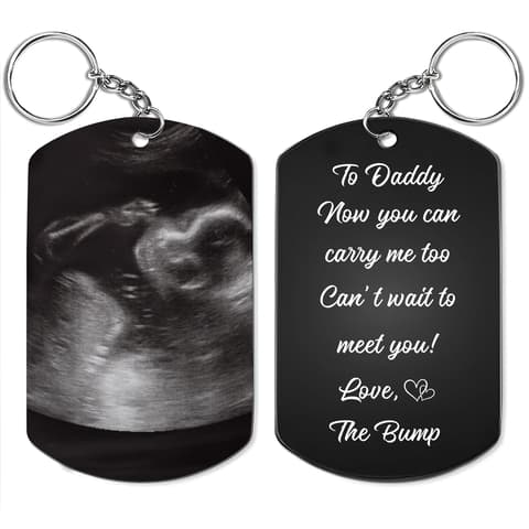 Custom Photo To Daddy Now You Can Carry Me Too - Gift For Dad, Father, New Parents - Personalized Aluminum Keychain