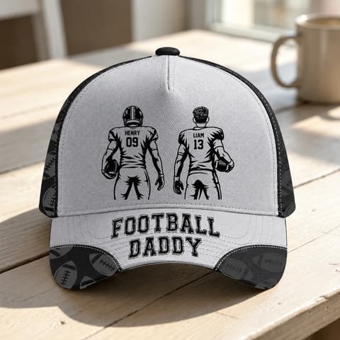 Father'S Day Gift, Football Dad - Personalized Cap