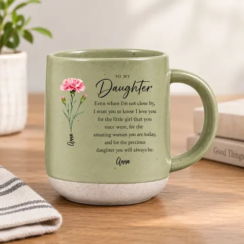 To My Daughter I Love You - Personalized Flower Mug - Gift For Daughter