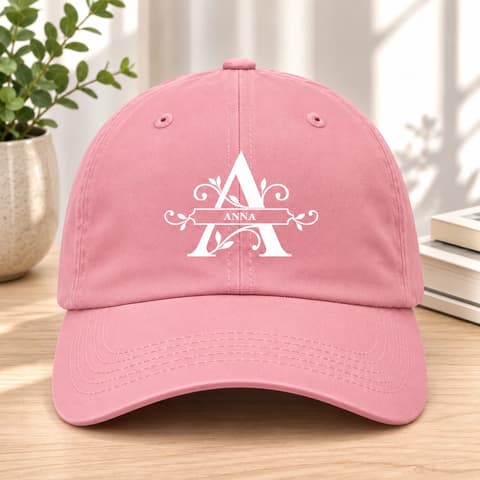 Personalized Name Monogram Baseball Cap - Custom Letter Hat